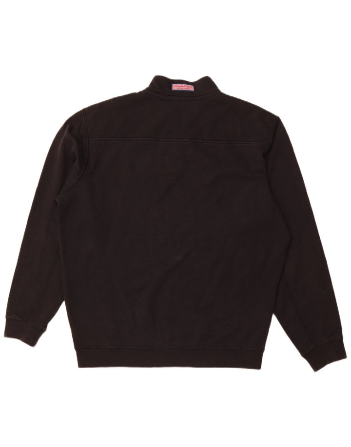 VINEYARD VINES Herren-Sweatshirt mit lockerer Passform und Reißverschluss, Mittelschwarz