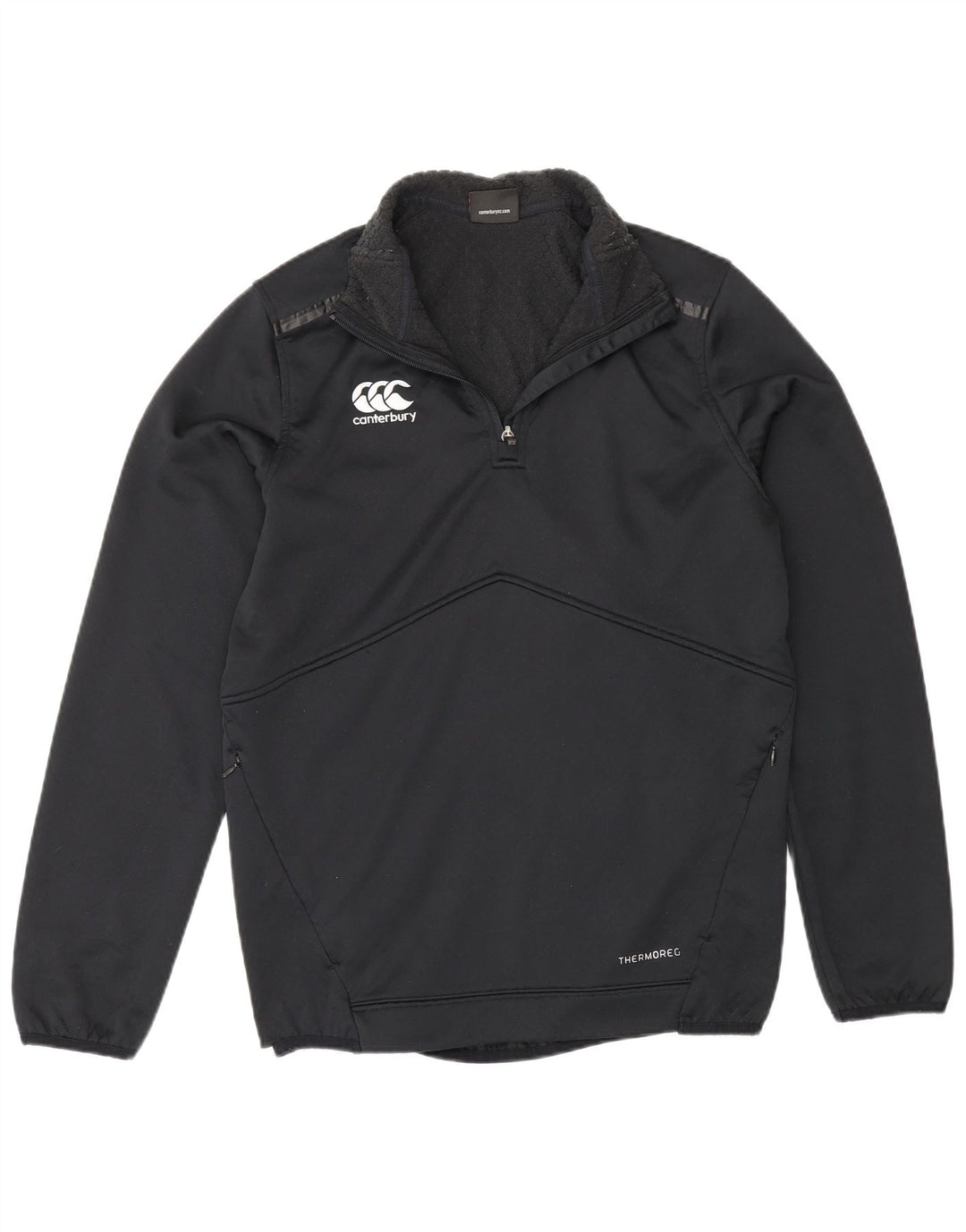 Canterbury Herren-Sweatshirt mit Reißverschluss am Hals, Größe S, Schwarz, Polyester