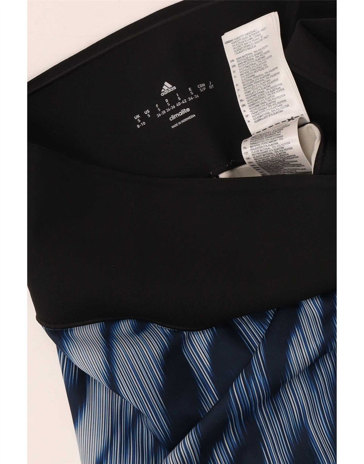 Adidas Damen Leggings UK 8-10 Small Blue Tie Dye Polyester