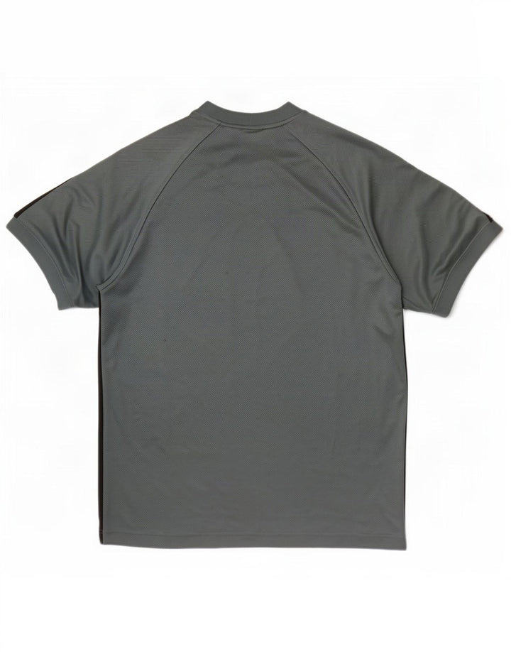 Nike Herren-T-Shirt-Oberteil aus mittelgrünem Colourblock-Polyester