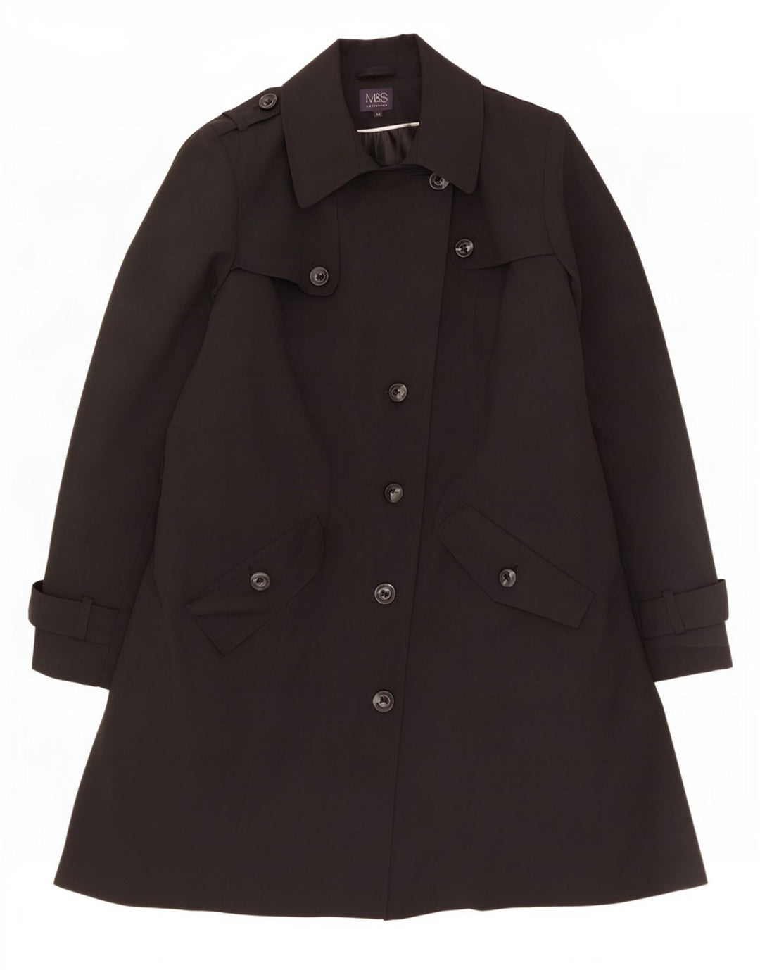 Marks & Spencer Damen Trenchcoat UK 20 2XL Schwarz Polyester