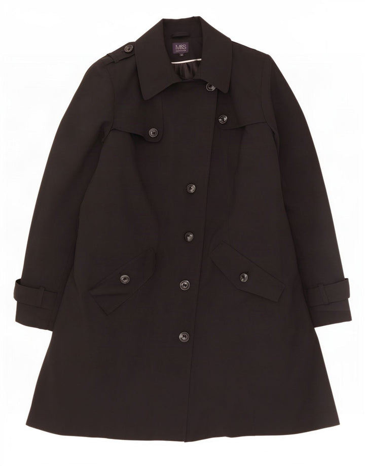 Marks & Spencer Damen Trenchcoat UK 20 2XL Schwarz Polyester