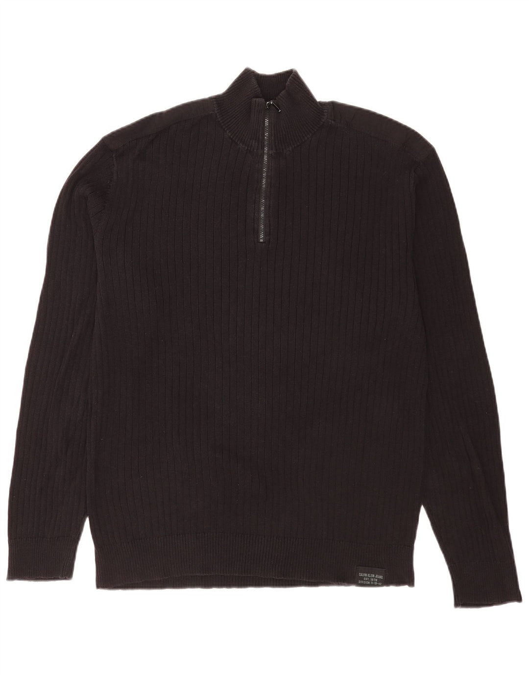 Calvin Klein Jeans Herren-Pullover mit Reißverschluss, XL, Schwarz