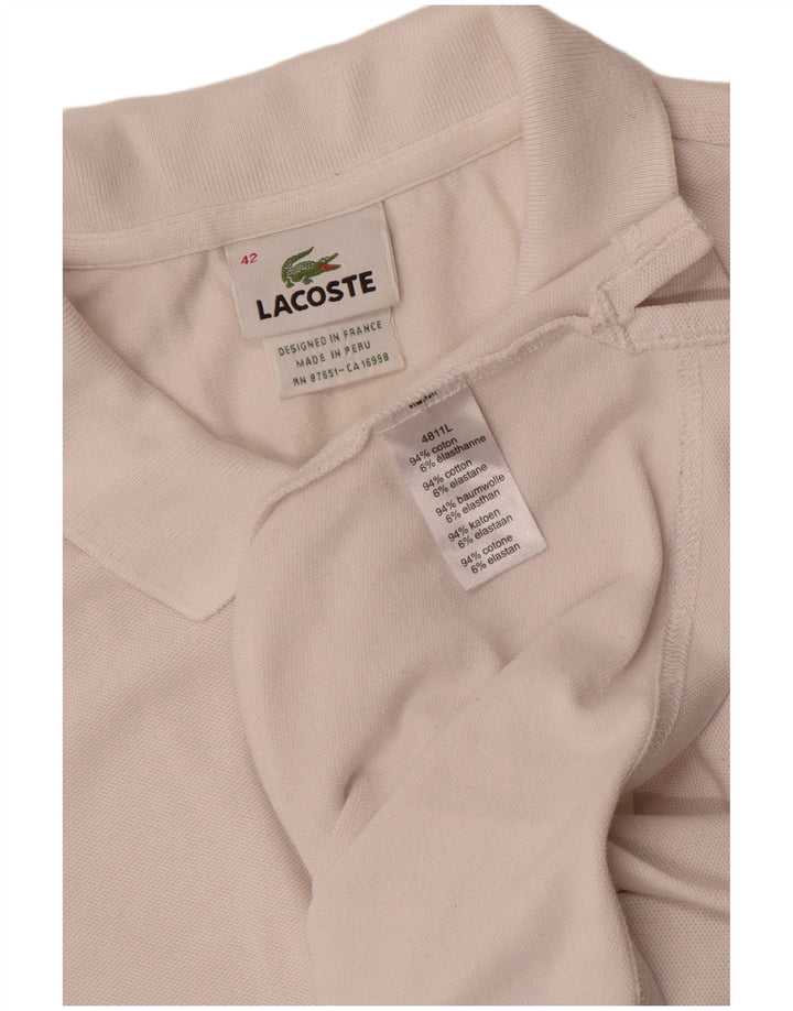 Lacoste Damen-Poloshirt, Größe 42, große weiße Baumwolle