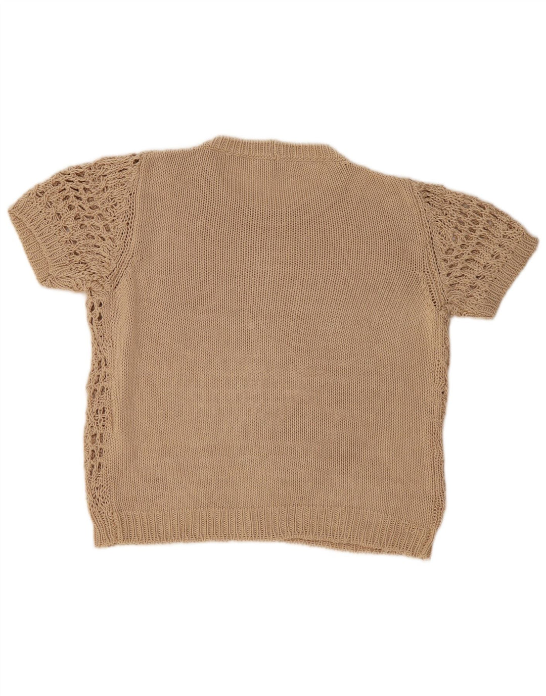 Iceberg Damen-Pullover, kurzärmelig, Rundhalsausschnitt, Gr. 40, Größe L, Beige