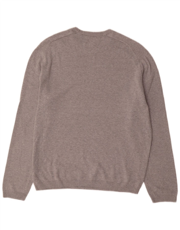 Penguin Herren-Pullover mit Rundhalsausschnitt, groß, aus grauer Baumwolle