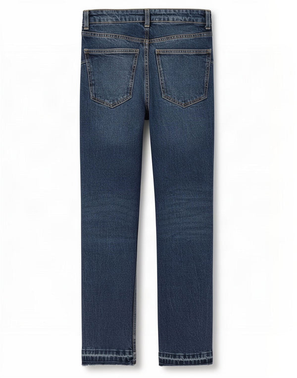Zara Damen-Jeans mit hoher Taille, gerade, EU 36, XS, B26, L27, blaue Baumwolle