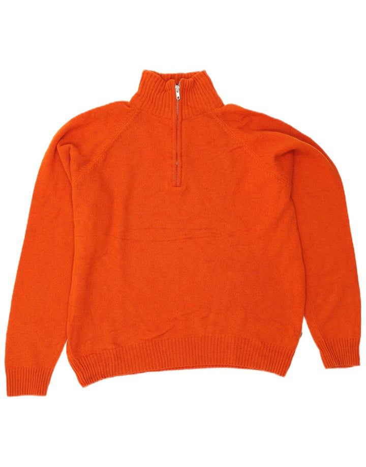 Asics Herren-Pullover mit Reißverschluss am Hals, mittelorange Wolle