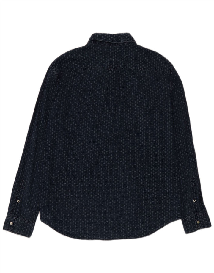 American Eagle Herren-Hemd mit klassischer Passform, große marineblau gepunktete Baumwolle