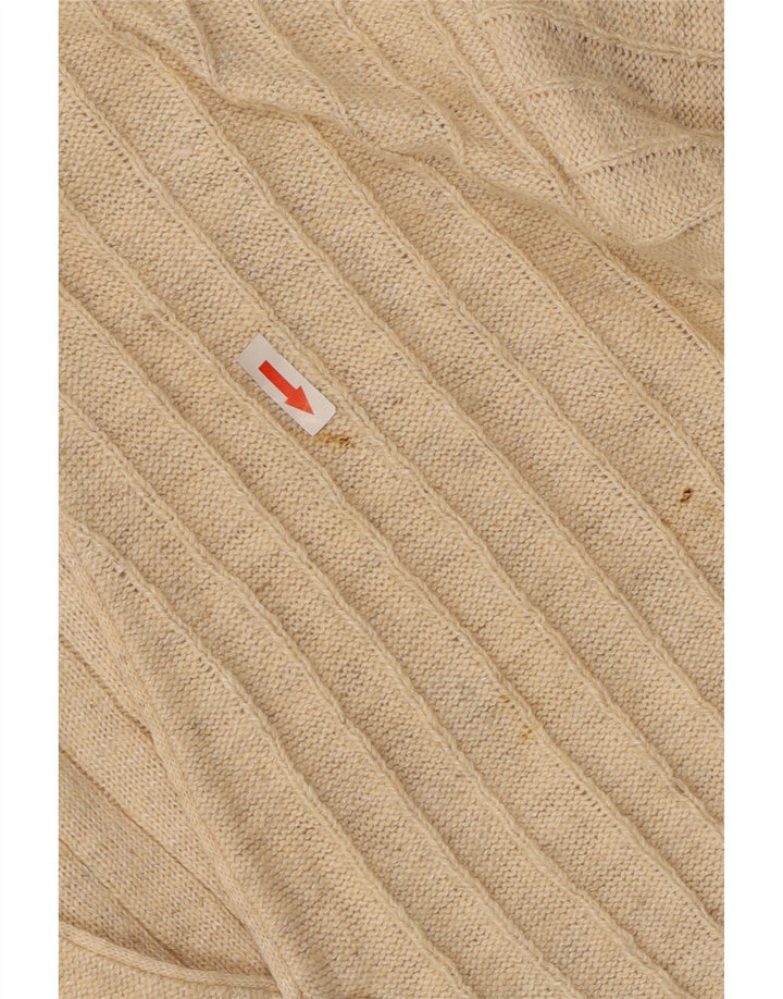 Vintage Herren Cardigan Pullover Mittelbeige Baumwolle