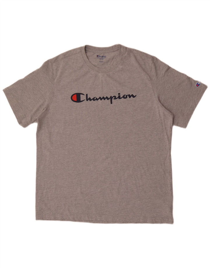 Champion Herren Grafik T-Shirt Top 2XL Grau Baumwolle