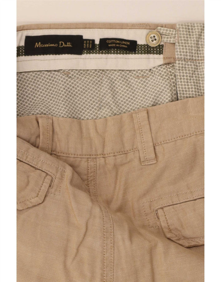 Massimo Dutti Herren Cargoshorts EU 38 Small W30 Beige Baumwolle