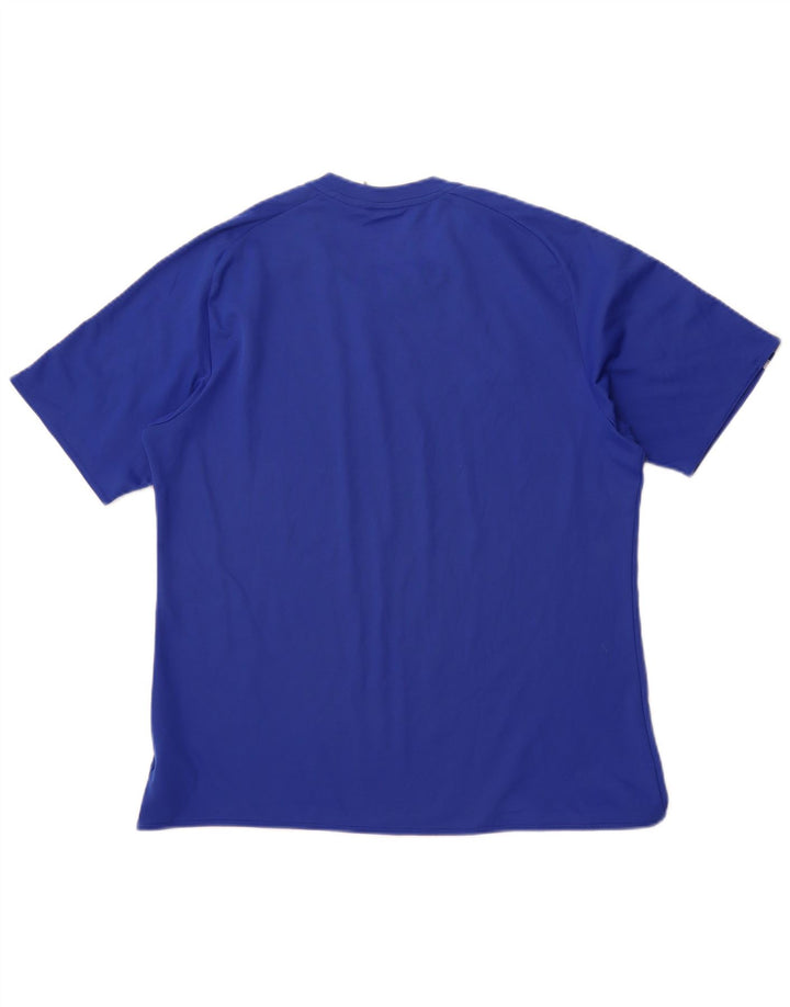 ADIDAS Herren Climalite T-Shirt Top Large Blau Polyester