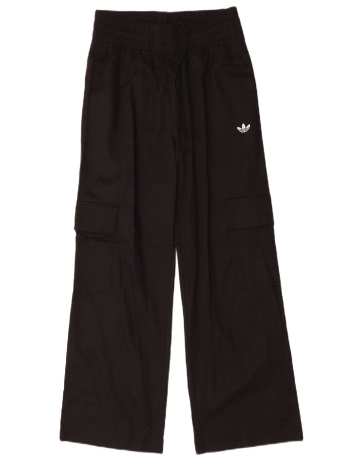 ADIDAS Damen Cargohose mit hoher Taille, UK 8/10, Größe S, W25, L28, Schwarz