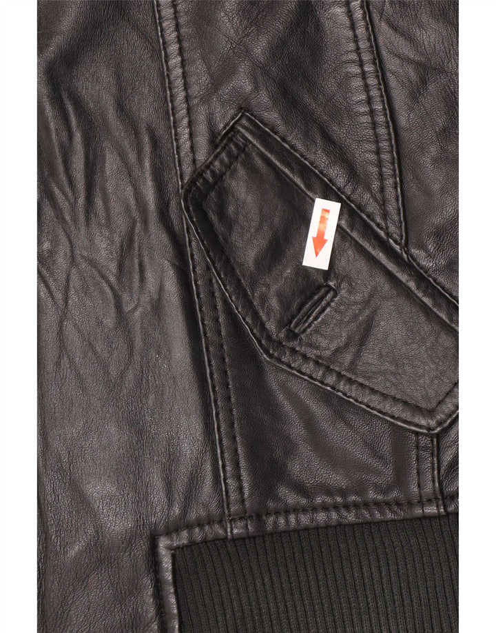 Gipsy Herren Bomber-Lederjacke UK 38 Medium Schwarz