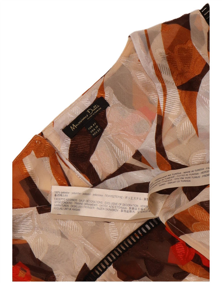 Massimo Dutti Damen-Blusenoberteil, durchsichtig, EU 42, groß, beige, geblümt