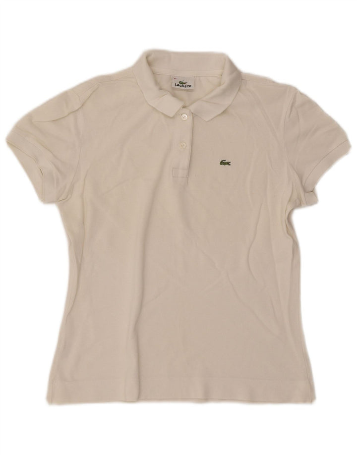 Lacoste Damen-Poloshirt, Größe 44, große weiße Baumwolle