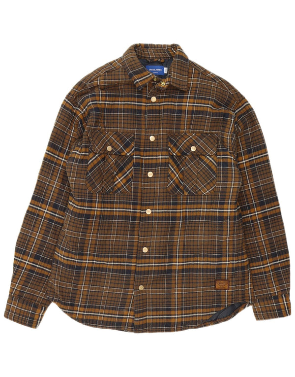Jack & Jones Herren-Lumberjack-Flanellhemd, groß, braun kariert, Baumwolle