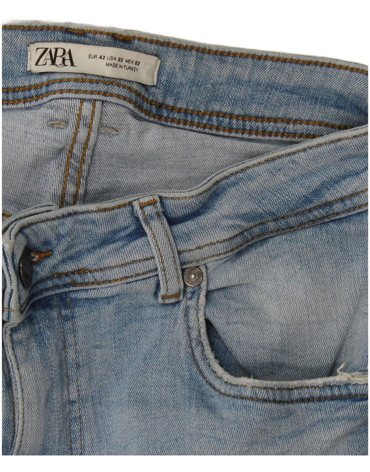 Kurze Jeans für Herren von Zara, EU 42, Größe L, W32, L25, Blau