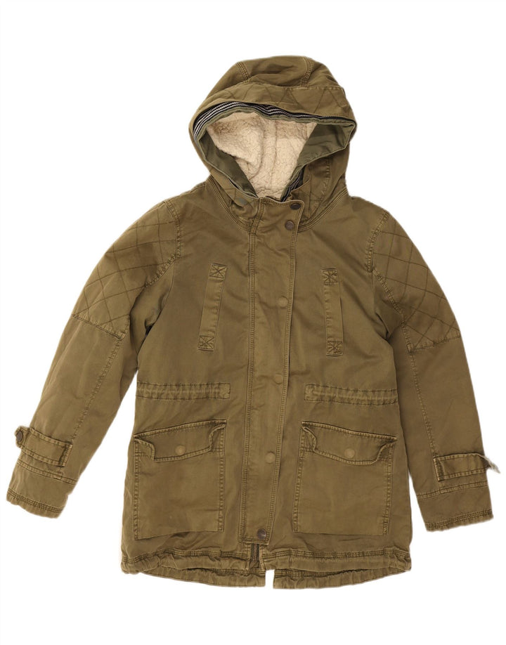 Zara Parka-Jacke mit Kapuze für Mädchen, 13–14 Jahre, Khaki, Polyester