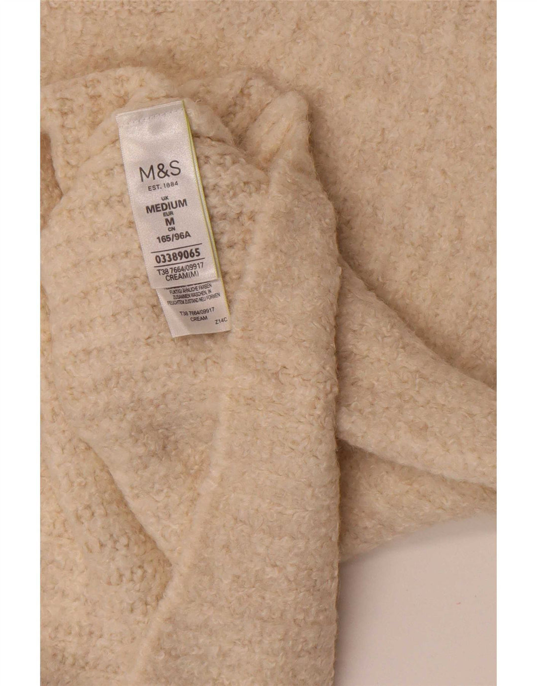 Marks & Spencer Damen-Pullover mit Rundhalsausschnitt, UK 14, Mittelbeige, Acryl