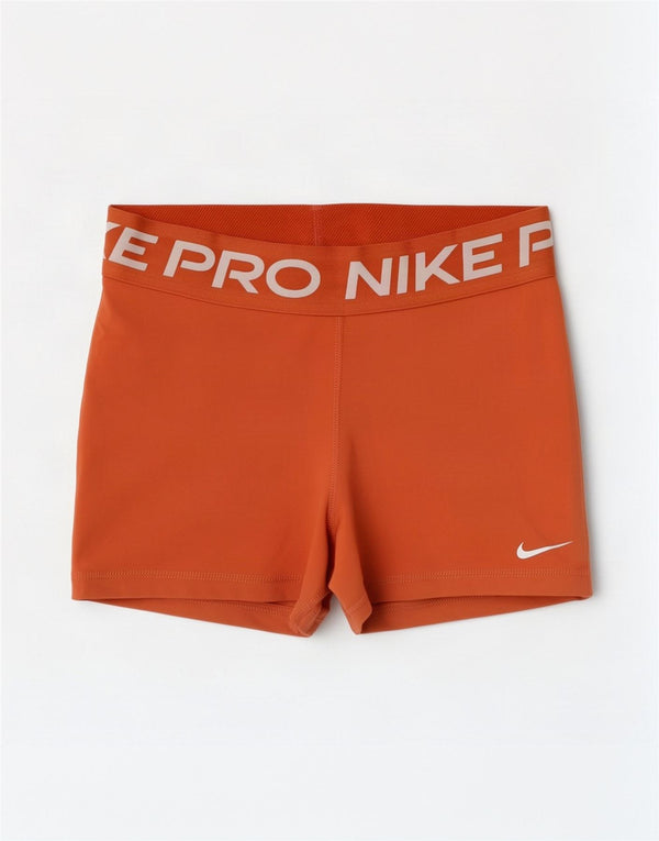 Nike Damen Dri Fit Graphic Sport Shorts UK 8 Small Orange Polyester