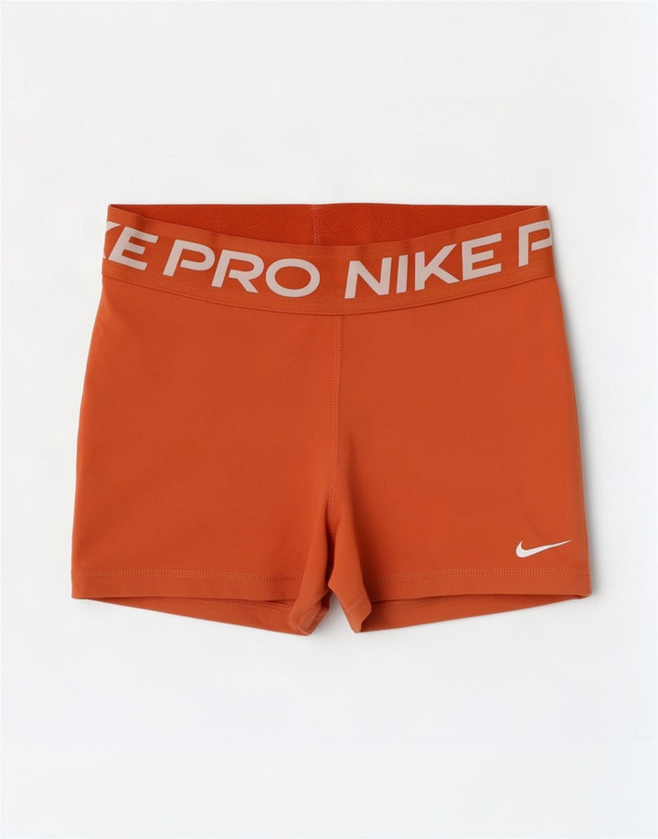 Nike Damen Dri Fit Graphic Sport Shorts UK 8 Small Orange Polyester
