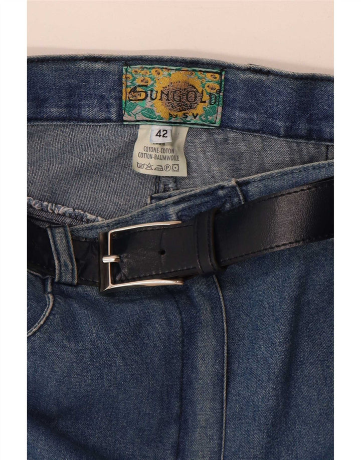 Vintage Damen Denim Cargo Rock IT 42 Medium W28 Blaue Baumwolle