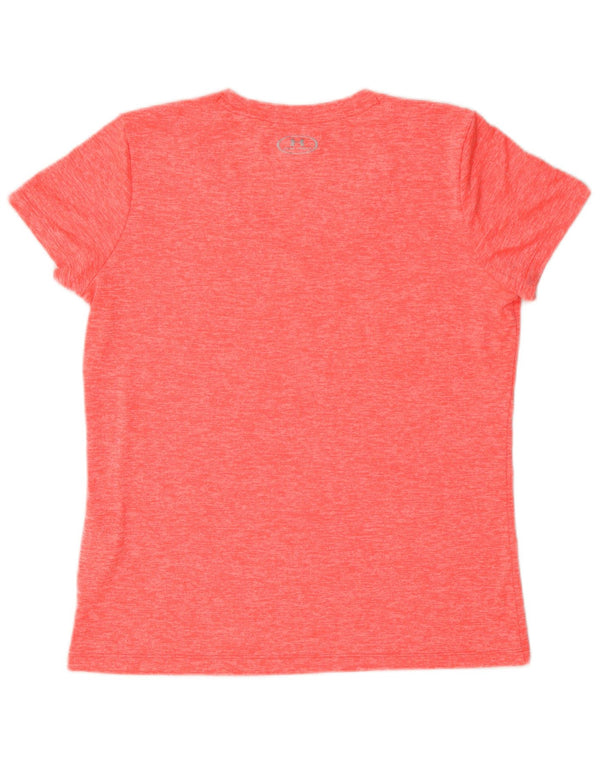 Under Armour Damen Heat Gear T-Shirt Top UK 14 Mittelrosa meliert