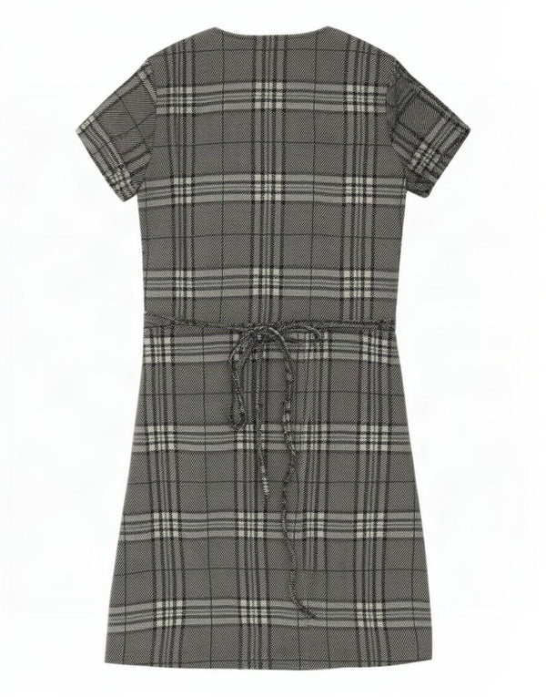 Zara Damen Wickelkleid UK 14 Großes grün kariertes Polyester
