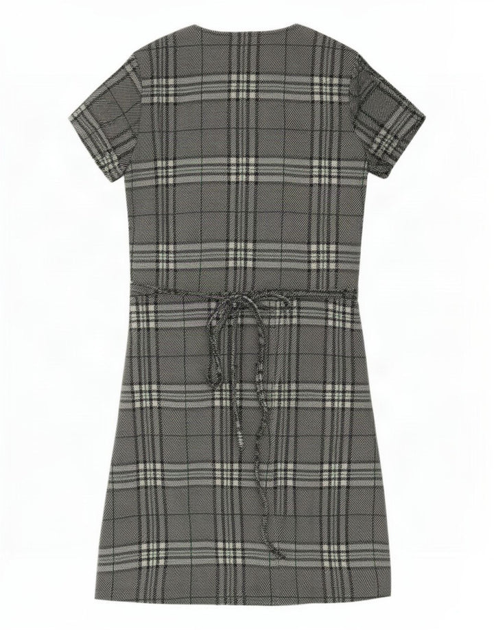 Zara Damen Wickelkleid UK 14 Großes grün kariertes Polyester