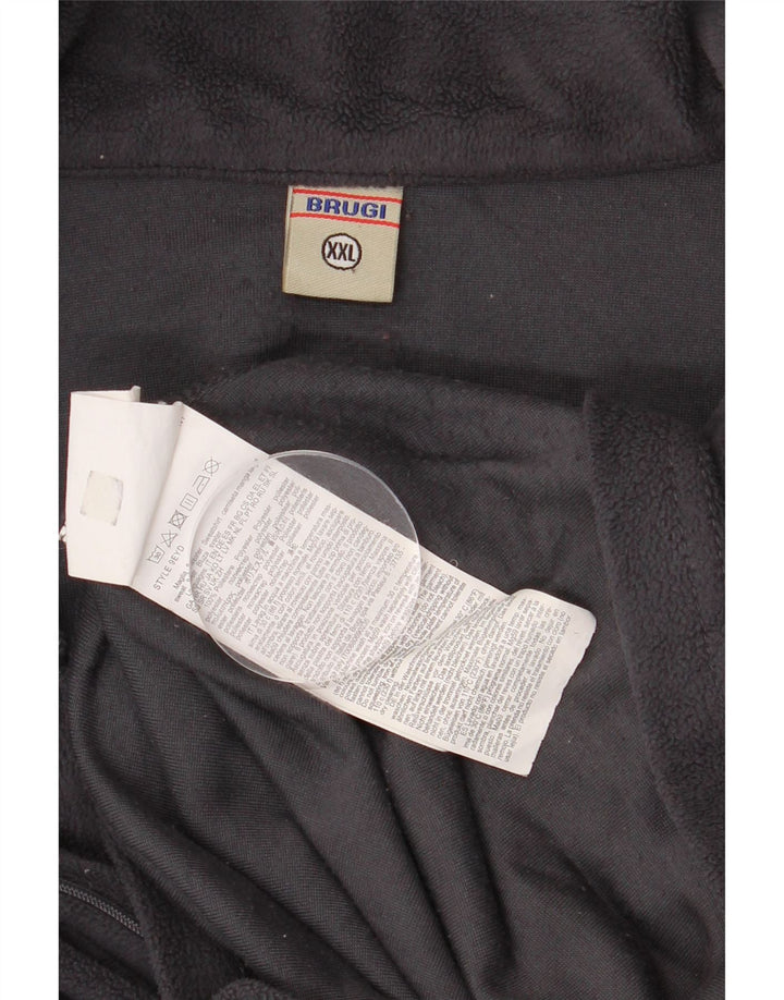 Brugi Herren-Fleecepullover mit Reißverschluss am Hals, 2XL, Grau, Polyester