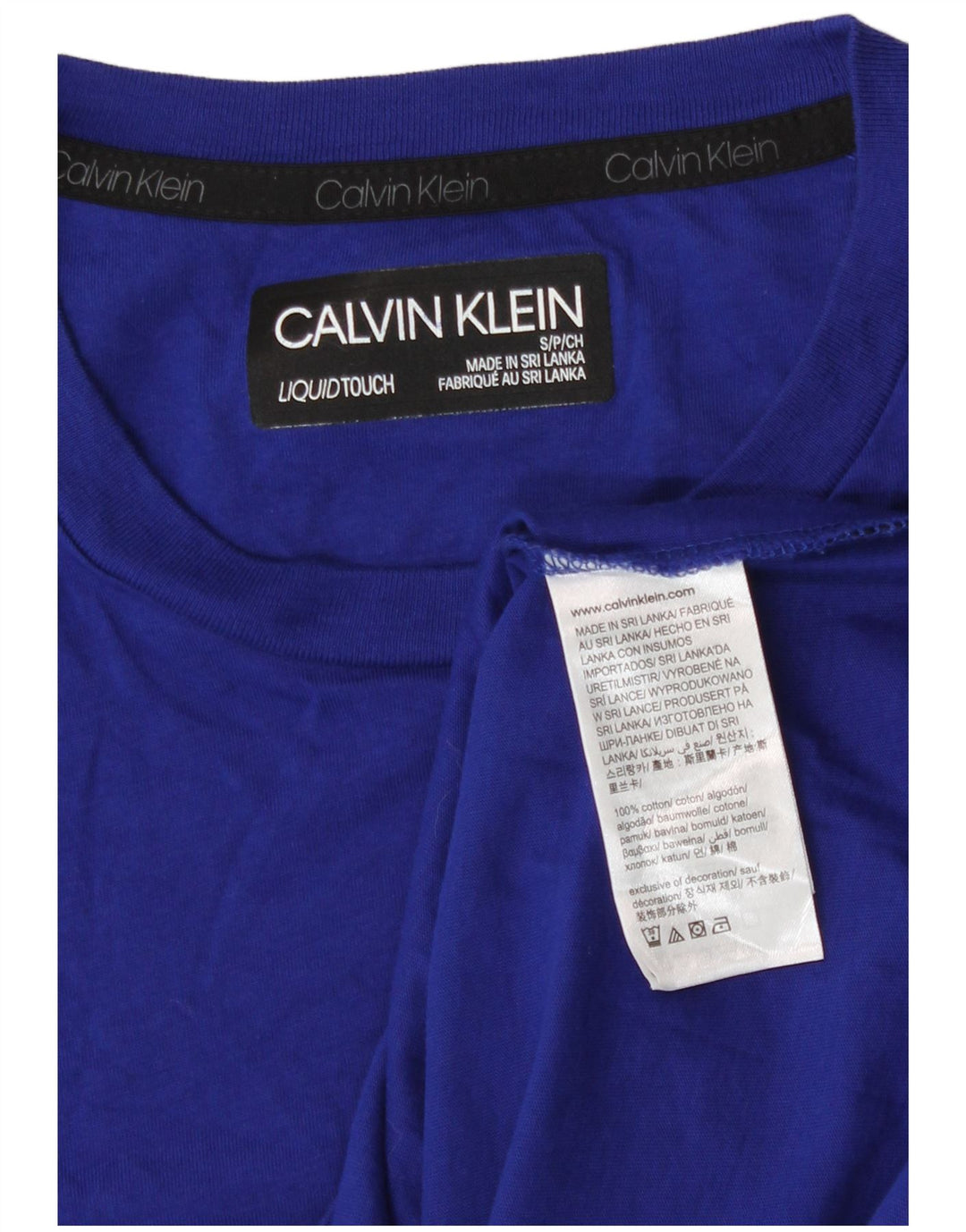 Calvin Klein Herren T-Shirt Top Small Blau Baumwolle