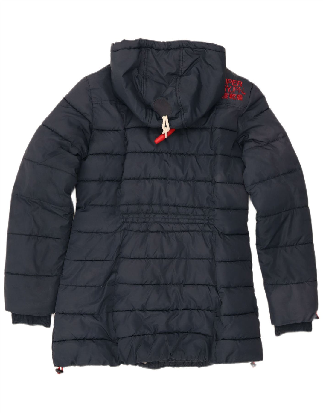 Superdry Wattierte Jacke mit Kapuze für Damen, UK 14, Größe L, Marineblau, Polyester