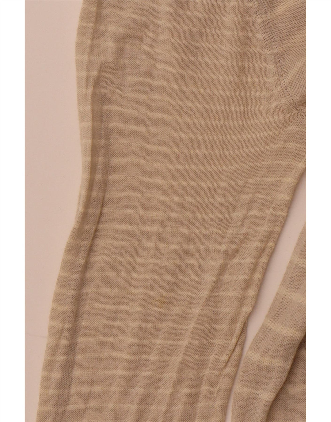 WHITE STUFF Damen-Cardigan-Pullover UK 14 Großes beige gestreiftes Leinen