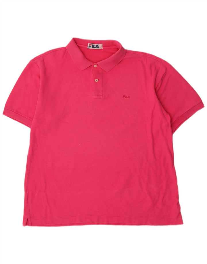 Fila Herren Poloshirt IT 52 Large Rosa Baumwolle
