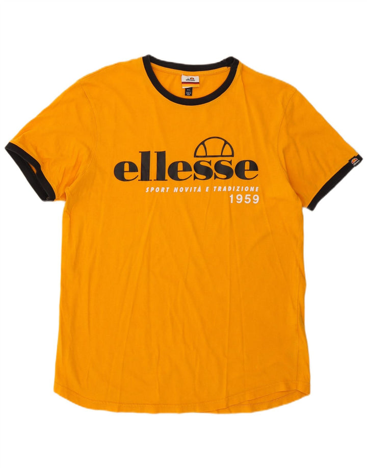 Ellesse Herren-T-Shirt mit Grafik, groß, orange, Baumwolle