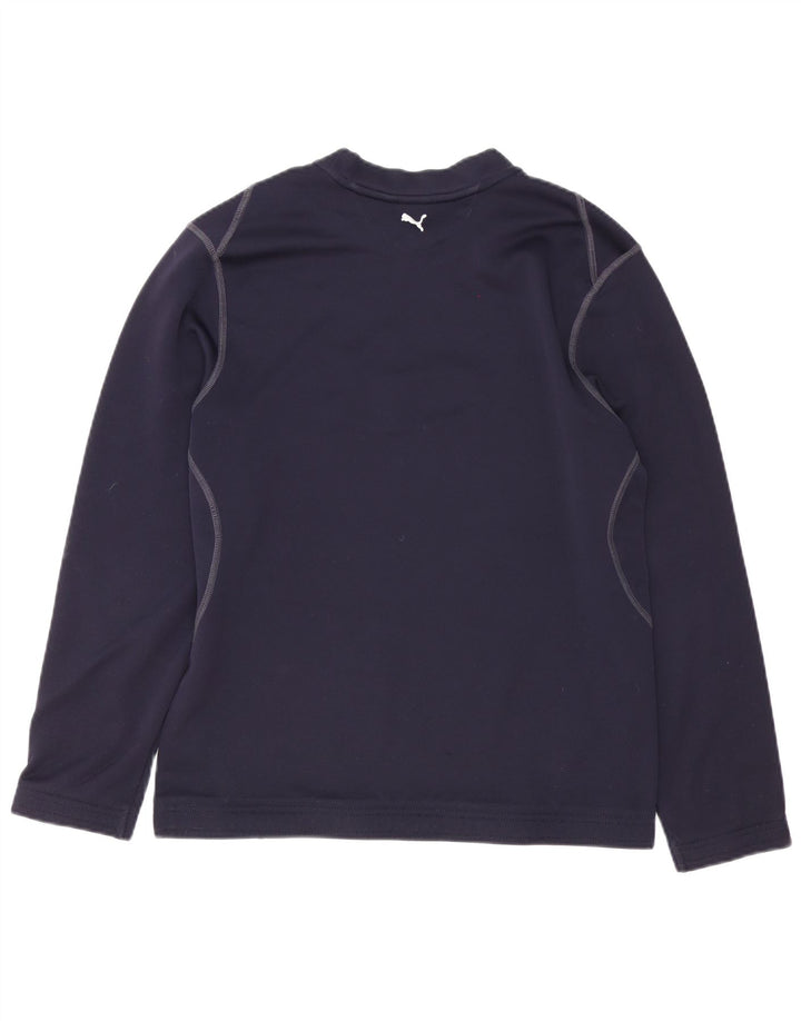 Puma Herren Graphic Top Langarm Medium Marineblau