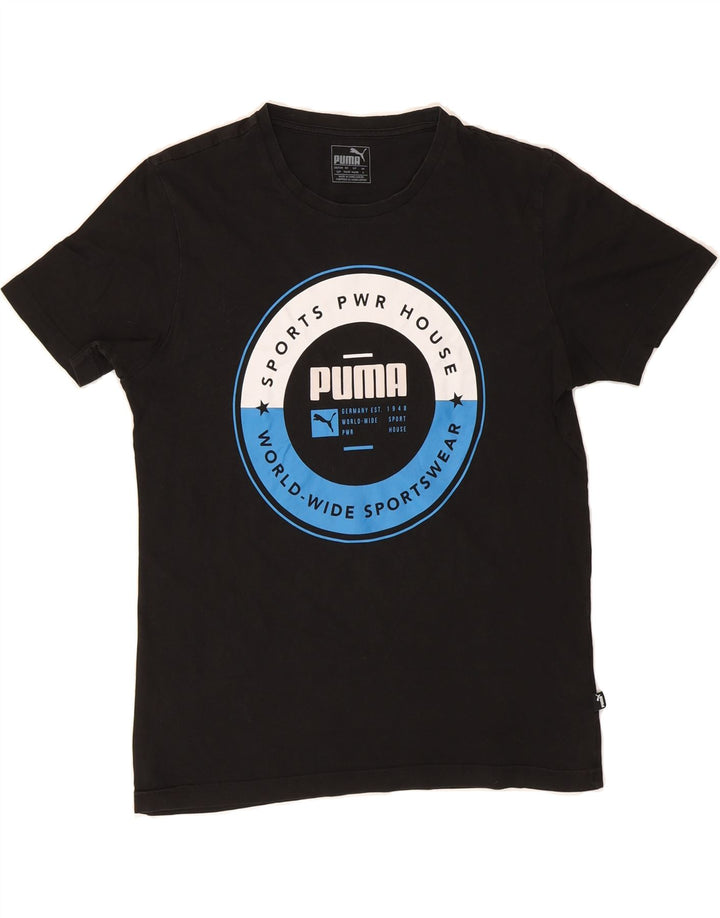 PUMA Mens Graphic T-Shirt Top Small Black Cotton Vintage Puma and Second-Hand Puma from Messina Hembry 
