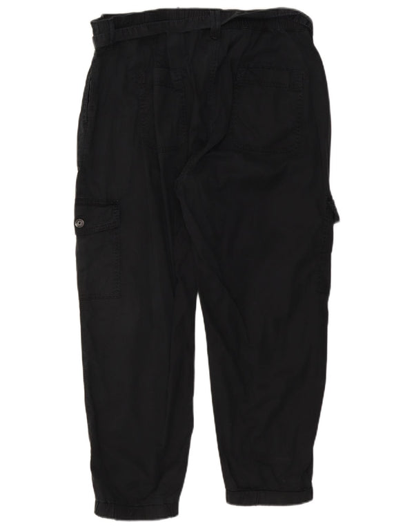 Marks & Spencer Damen Crop Jogger Cargohose UK 18 XL W36 L25 Schwarz
