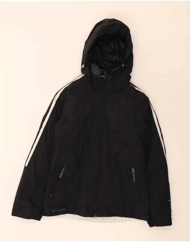 Columbia Damen-Windbreakerjacke mit Kapuze, UK 10, Größe S, schwarzes Nylon