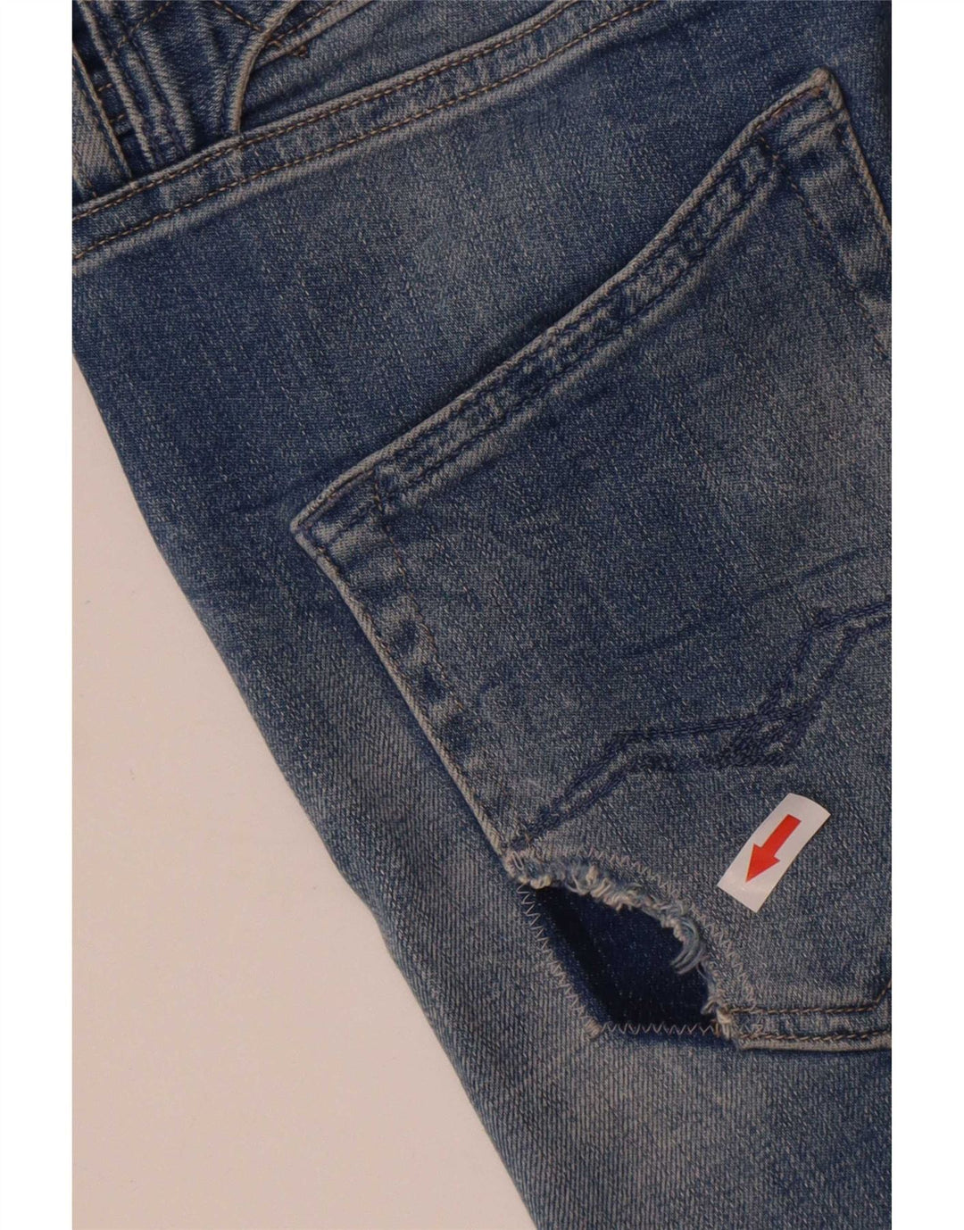 Replay Damen Distressed Skinny Jeans W29 L30 Blau