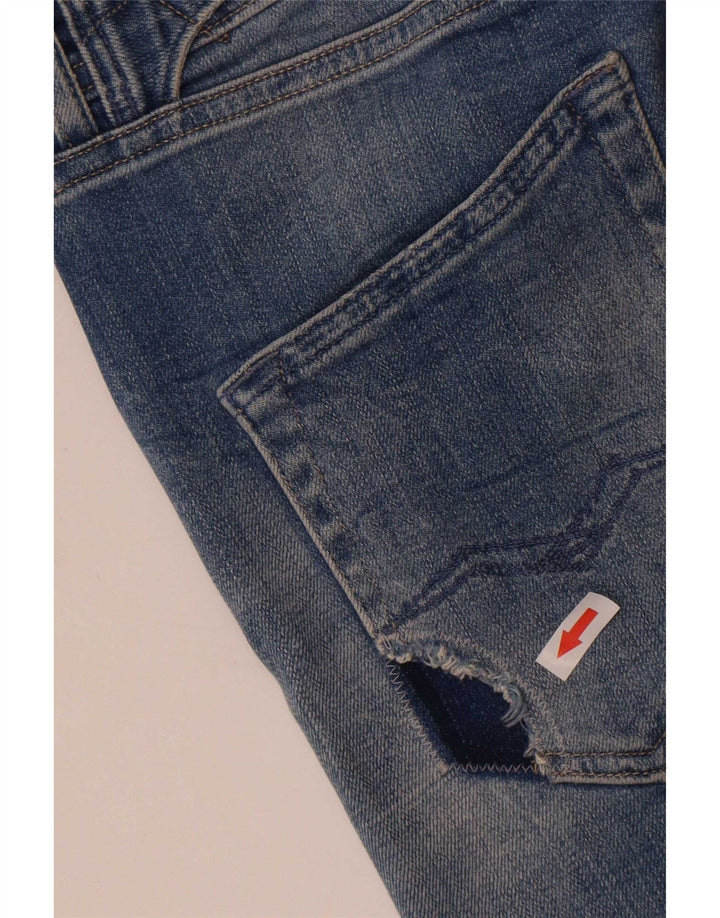 Replay Damen Distressed Skinny Jeans W29 L30 Blau