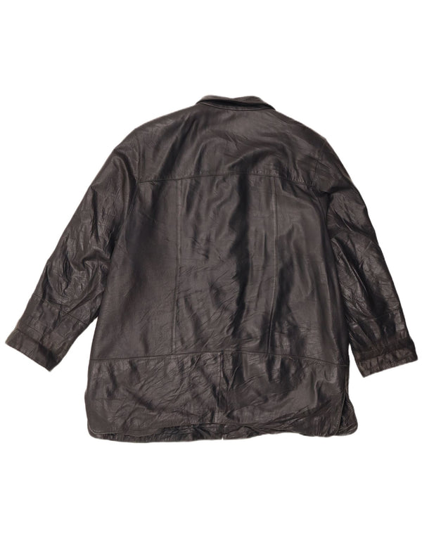 Vintage Damen Lederjacke IT 46 Großes schwarzes Leder