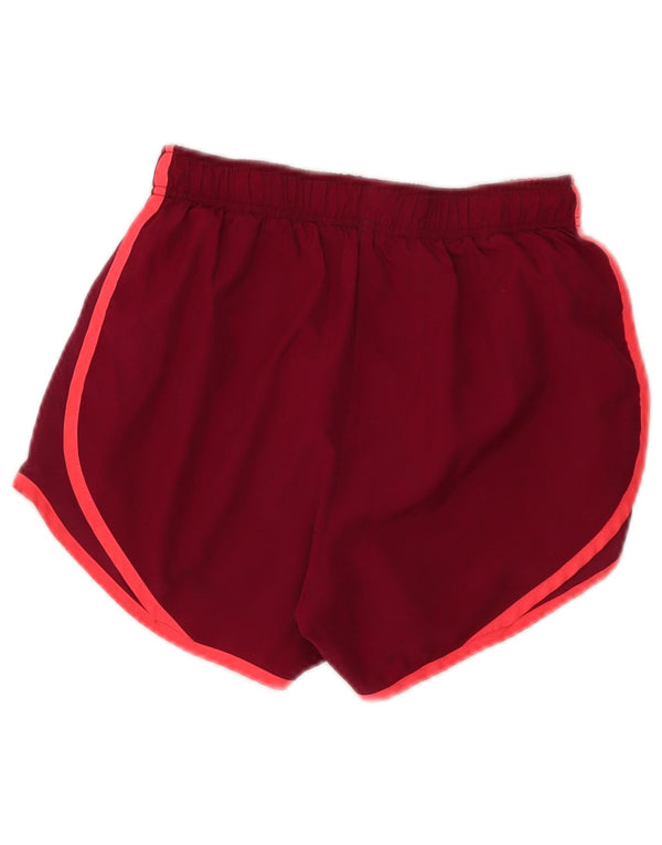 Nike Damen Dri Fit Sportshorts UK 4 XS Burgunderfarbenes Colourblock-Polyester