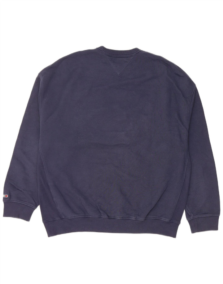Tommy Hilfiger Herren-Sweatshirt mit grafischer, entspannter Passform, mittleres Marineblau