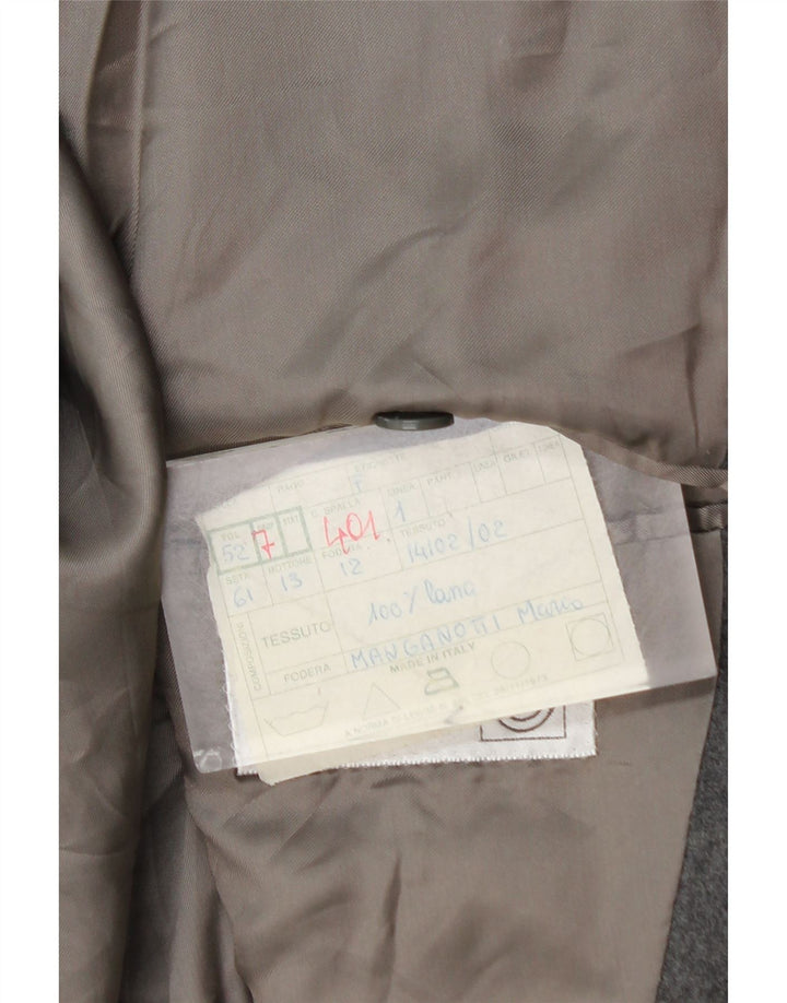 Vintage Herren Zweireiher Blazer Jacke IT 52 XL Graue Wolle