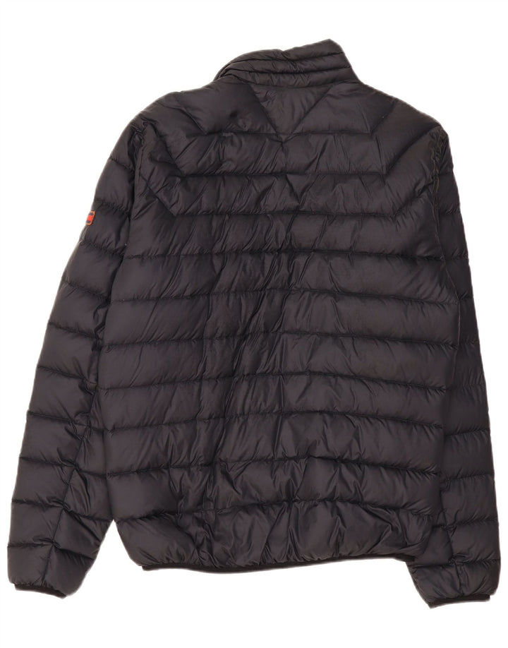 Tommy Hilfiger Herren Wattierte Jacke UK 40 Large Schwarz Nylon