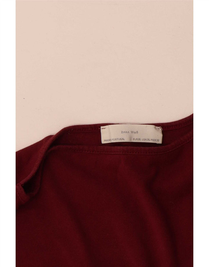 Zara Damen Top 3/4 Ärmel UK 18 XL Rot