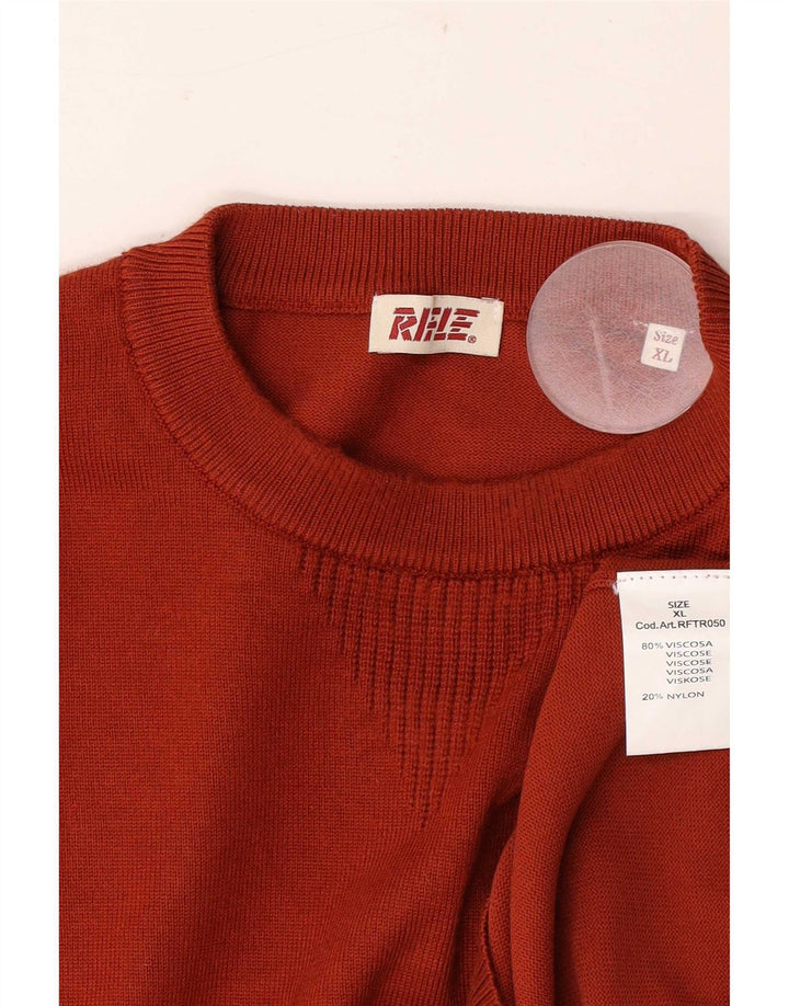 Rifle Herren Rundhalspullover Pullover XL Orange Viskose